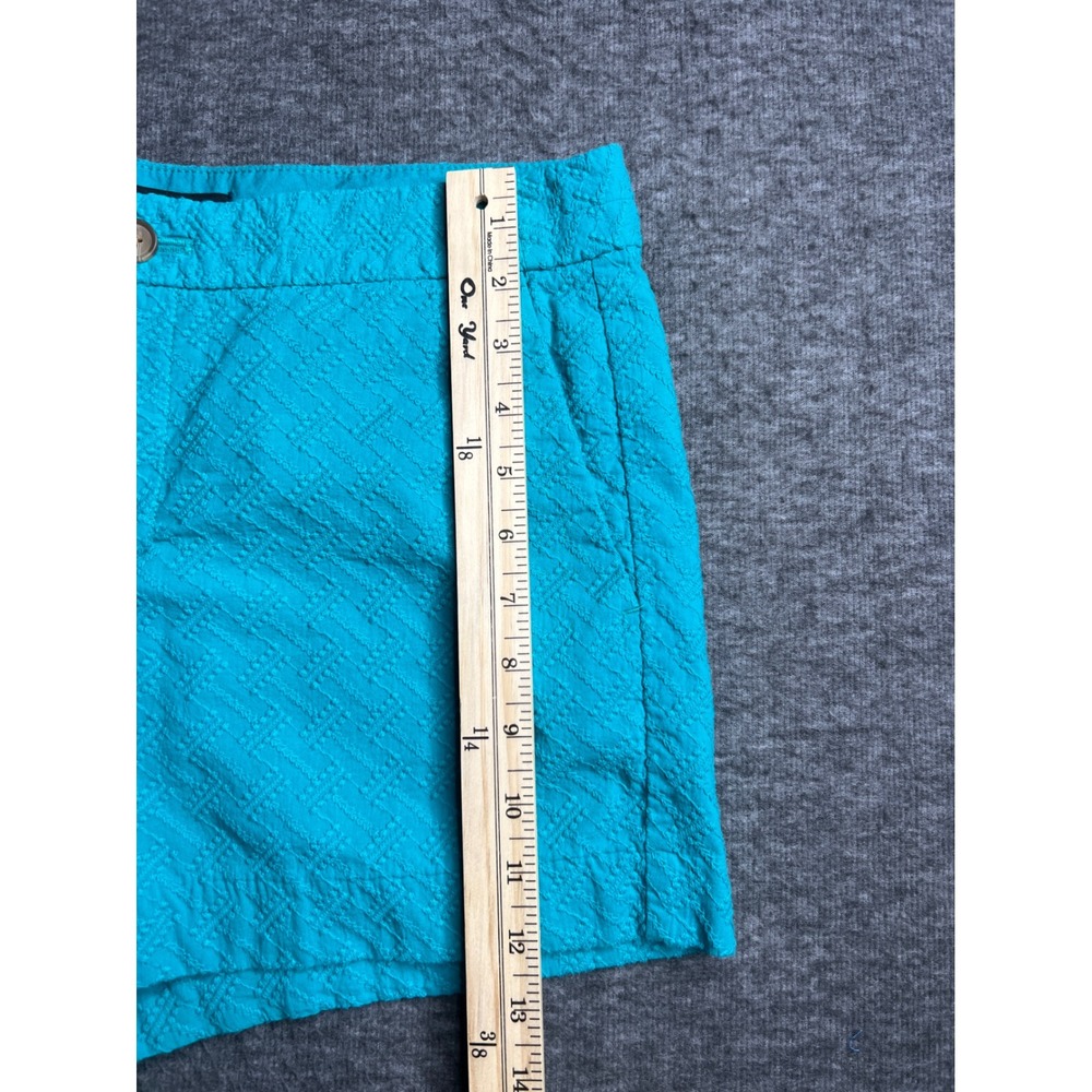 Banana Republic Hampton Fit Shorts Women's 6 Turquoise Teal Textured 100% Cotton - Picture 8 of 10
